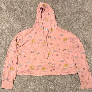 Mighty Fine Pink Hoodie with Celestial Design